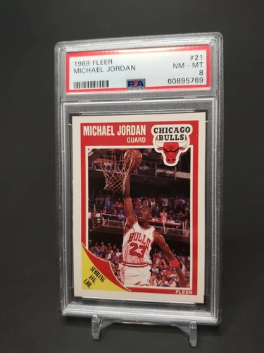 1989 FLEER MICHAEL JORDAN #21 CHICAGO BULLS PSA NM-MT 8