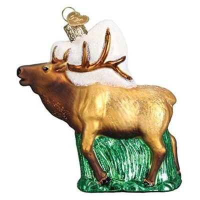 Old World Christmas ELK (12502) Glass Ornament w/OWC Box
