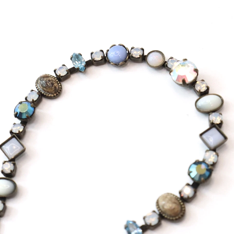 Brazalete Sorrelli AB Aurora Borealis Cristales Vidrio Leche Brillante Raro Clásico Foto 3 de 4