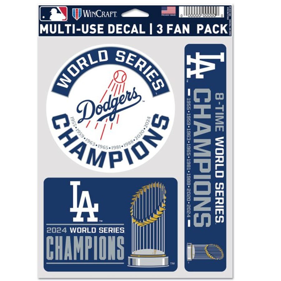 Los Angeles Dodgers 2024 World Series Champions Sheet of 3