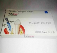 Pack of 3 New Colo Gide Sterile Collagen Sheet GTR Membrane 10 x 15mm.