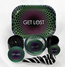 5 Pieces Smoking Set Grinder Pipe Tray Ashtray Jar Smoking Kit TRIP