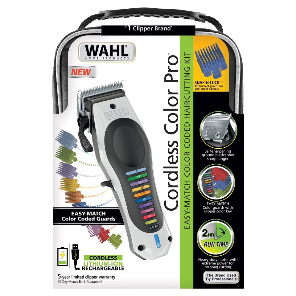 Wahl Cordless Color Pro Clipper, USB Rechargeable Haircutting Kit, Men ...