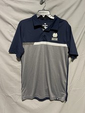 Men  s Notre Dame Polo Shirt, Fanatics, Navy Blue And Gray, Size Medium