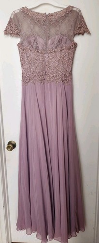 Womens Short Sleeve Sequin Maxi Sz S Chiffon Dress Formal Evening Dress Bridal - Picture 2 of 3
