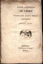 Festliche Liebeshymne zu Bachillid griechischer Dichter 1810 vulgarisiert von C. Arici