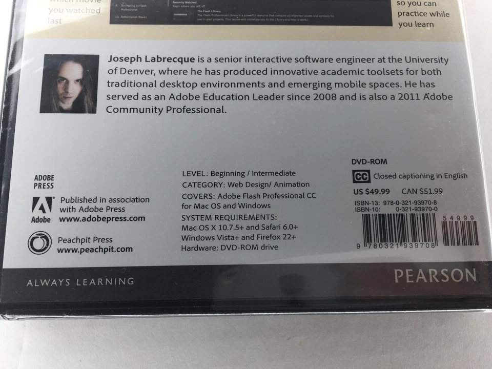 Adobe Flash Professional CC: Learn By Video 2014 PC DVD-ROM Brand New OOP - Image 4 of 4