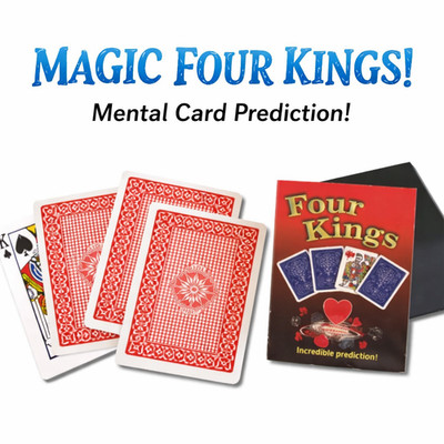 FOUR KINGS CARDS Prediction Mental Magic Trick Set Pocket Close Up Packet 4 Toy