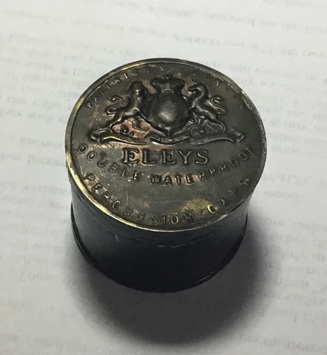 Antique Embossed Eleys Eley Percussion Cap Tin - Civil War  - Empty