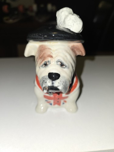 Manor Staffordshire England English Bulldog Figurine Cigar Top Hat Union Jack - Picture 1 of 4