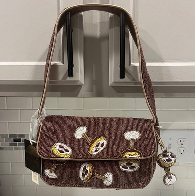 TikTok Viral Beaded Espresso Martini Shoulder Bag Handmade In India NWT 