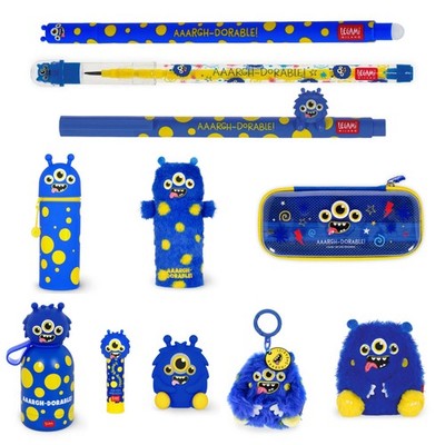 Legami Monster Erasable löschbarer Gelstift Federmäppchen Trinkflasche Plüsch