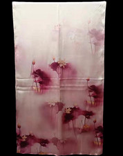 100 Silk Scarf Women neckerchief long Shawl Wrap floral pink red beige MY200-12