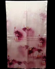 100% Silk Scarf Women neckerchief long Shawl Wrap floral pink red beige MY200-12