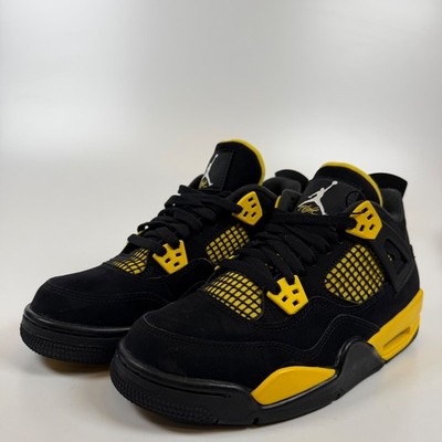 Jordan 4 Retro Thunder 2023 GS Black Tour Yellow 408452-017 Kids Size 6.5Y