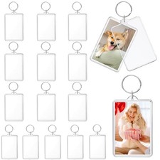 16 Pcs Photo Keychain 2  3 inch Picture Frame Keychains Bulk, Acrylic