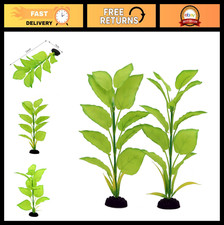 2-Pack 12" Artificial Silk Aquarium Plants for Small Tanks - Fish Hides, Light G