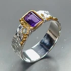 Handmade Natural Amethyst Ring 925 Sterling Silver Size 9 /R472501