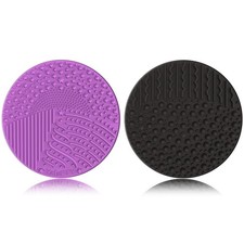 2 Pieces Silicone Makeup Brush Cleaner, Cosmetic Brush Scrubber Mat Pad
