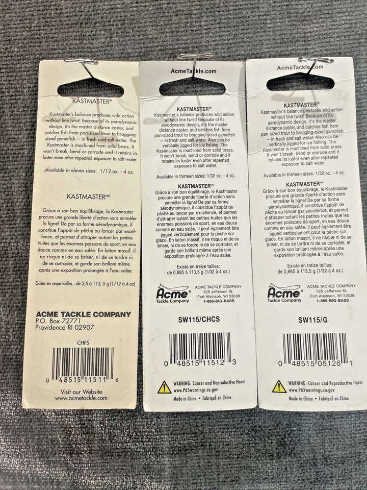 批量 3 件 全新 Acme Kastmaster SW115 3/4 盎司 鱼饵 盐或新鲜 (R7) — 第 4/4 张图片