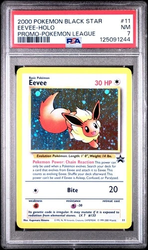 Eevee 11 Black Star Promo Pokemon League PSA 7