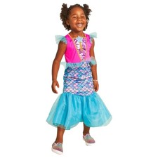 Toddler Girls Blue Pink Mystic Mermaid Dress Halloween Costume 2T-3T