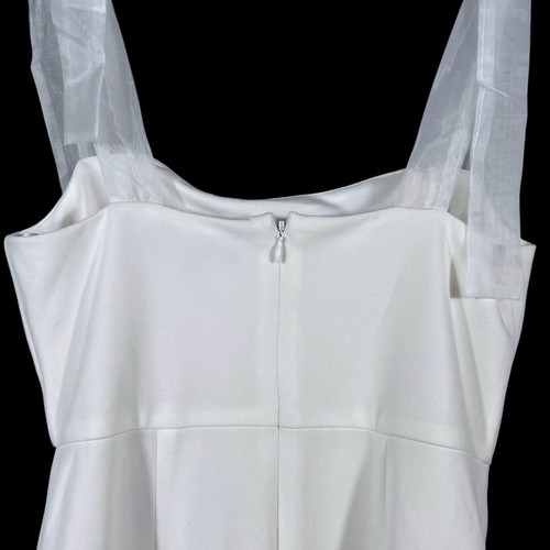 White Bodycon Midi Dress Size Small NEW Romantic Celebration Tie-Strap Bridal - Picture 4 of 8