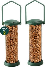 Bird Feeder Heavy Duty Metal Hanging Peanut Feeder Garden Feeding Station 2PK