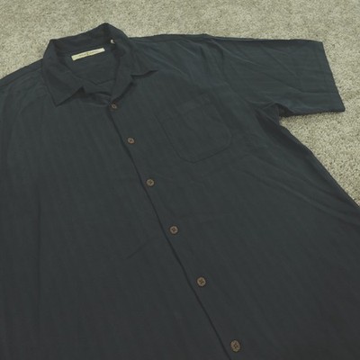 Tommy Bahama Shirt Mens Extra Large 100% Silk Button Up Hawaiian Loop Collar