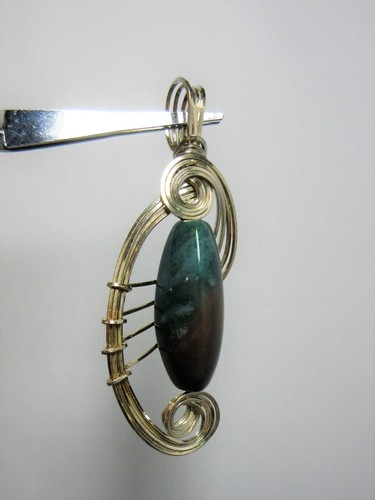 Bloodstone Pendant, Sterling Silver Wire Wrap, Stone of Centering, Abundance P10 - Picture 5 of 5