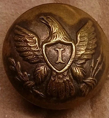 Eagle I 1860s U.S. Civil War Era Union Infantry Button Mint Condition Ring Back