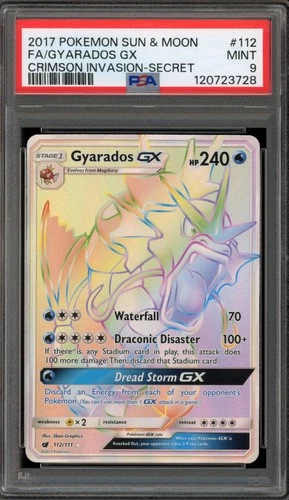 Pokemon Gyarados GX Crimson Invasion Secret Rare #112 PSA 9 Mint