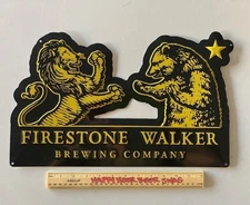 🔥 NEW Firestone Walker Bear & Lion Metal Beer Bar Tin Sign Mancave