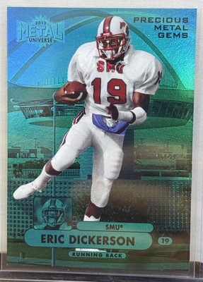 2013 Fleer Retro Eric Dickerson '98 Metal Universe Precious Metal Gems Teal #/50