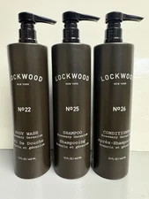 3 PACK Set Lockwood New York Shampoo Nº25 Conditioner Nº26 Body Wash Nº22 15oz