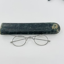 Antique Old Straight Arm RX Eyeglasses Glasses Spectacles Wire Rim