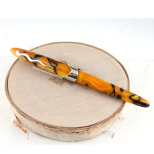 Jean Pierre Lepine Orange w/ Blue Filet Trim Samba Rollerball Pen - FLOOR MODEL