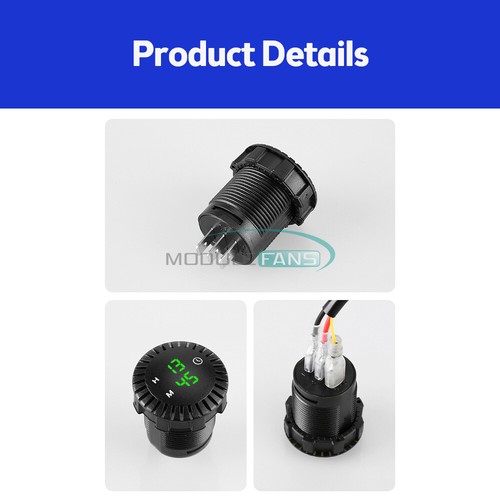 12V/24V Electronic Clock Automotive Car Boat Motorcycle Touch Digital Clock - Picture 9 of 18