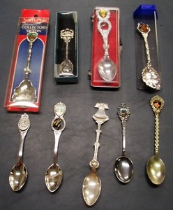 LOT of 9 Souvenir Collectable Baby Spoons Mixed Corn Palace 1776 Gettysburgh +