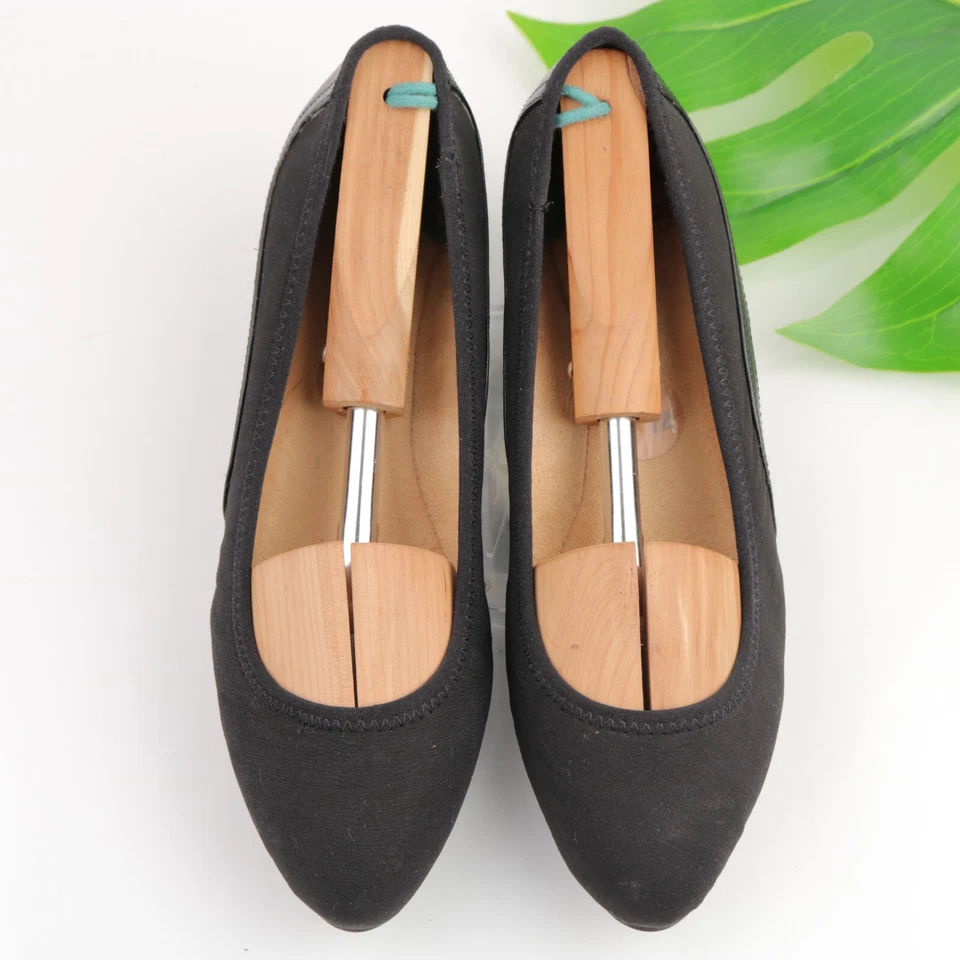 Zapatos informales sin cordones Lifestride para mujer Hera Pump talla 7,5 negros satinados con tacón de cuña Foto 2 de 4