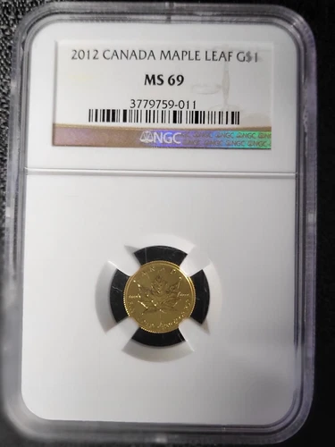 2012 Canada $1 Gold Maple Leaf 1/20 oz .9999 Gold Coin NGC MS69 - 3779759-011