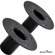 Pair Steel Speaker Pole Mounting Socket Cup Top Hat 1-1/2" Tripod Stand Black
