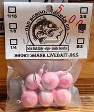 1/2 oz -Short Shank Live Bait Jigs -1/0- (2) 6/Packs -12 Total Jigs! Fish Candy!