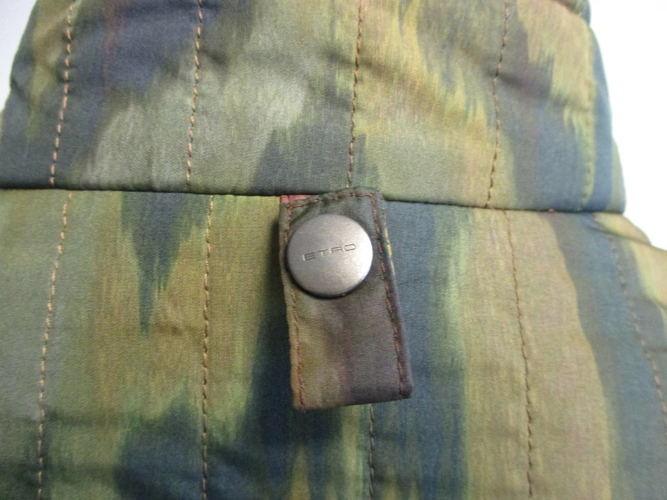 Chaqueta ETRO verde/amarillo/rosa/púrpura acuarela ligera acolchada a presión talla M Foto 4 de 4