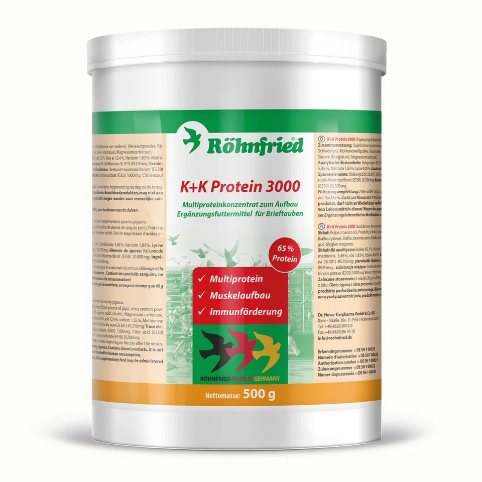 Röhnfried K+K Protein 3000 – 500g - leicht verdauliches Eiweißkonzentrat