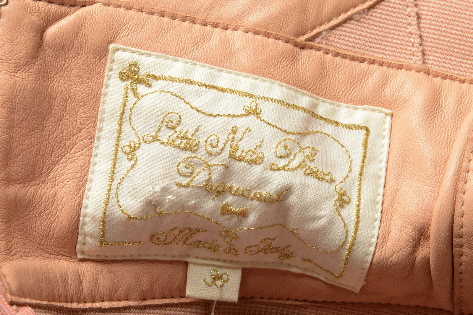 DSQUARED2 Mini abito da donna blush rosa pelle a pieghe US XS IT 38