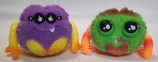 Lot of 2 Hasbro Yellies Voice  Sound-activated Spider Pets Yellow Purple Green