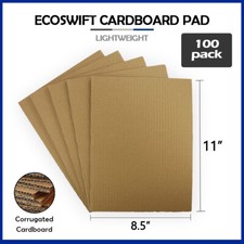 100 8.5x11 "EcoSwift" Brand Corrugated Cardboard Pads Filler Insert 8.5" x 11"