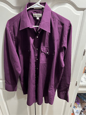 Sheplers Western Shirt Men s 16.5 34 Purple Pearl Snap Long Sleeve Cowboy Rodeo