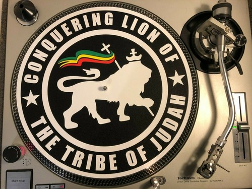 LION OF JUDAH VINYL DJ 12" TURNTABLE SLIPMAT QUALITY 16oz FELT REGGAE CULTURE - 第 1/1 張圖片